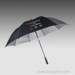 Golf hunting umbrellas fiber frame shaft auto-open nylon silver coating big size EVA handle