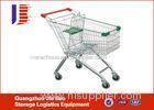 Professional European Supermarket Shopping Carts , 100L Four Wheeled Shopping Trolley