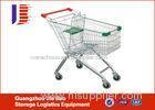 Professional European Supermarket Shopping Carts , 100L Four Wheeled Shopping Trolley