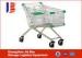 Stackable 125L Push Supermarket Shopping Carts / Trolleys With 4" PVC Castors