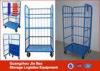 metal movable Warehouse Logistics Trolley Industrial steel wire cart