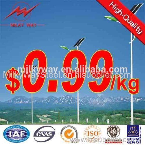 Double arm steel street lighting poles