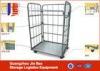 Industrial Folding Wire Steel Galvanized Logistics Trolley For Warehouse / Cargo Cart