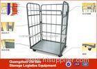 Industrial Folding Wire Steel Galvanized Logistics Trolley For Warehouse / Cargo Cart