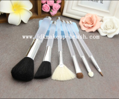 Frosted acrylic handle eyeshadow brush with metal cap on the handle