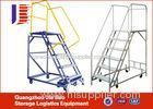 Folding Single Side Metal Red Truck Step Ladder For Warehose / Supermarket