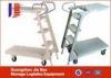 Durable Corrosion Protection Steel Truck Step Ladder With 4 Wheels