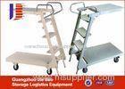 Durable Corrosion Protection Steel Truck Step Ladder With 4 Wheels