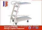 OEM / ODM Mobile Warehouse Safety Metal Truck Step Ladder White / Blue