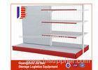 Double Side Product Supermarket Display Racks Tiered Display Shelves