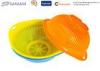Eco Friendly Plastic Kitchenware Small Round Plastic Basket for vegetable , yellow color