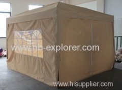 Folding gazebo with fabric walls