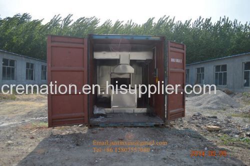 movable cremate machine crematorium incinerator mobile crematory on truck lorry truck
