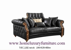 Leather sofa upholstery leather sofa set black leather sofas wooden living room furniture TI-003