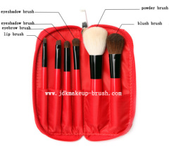 Small red make up brush set