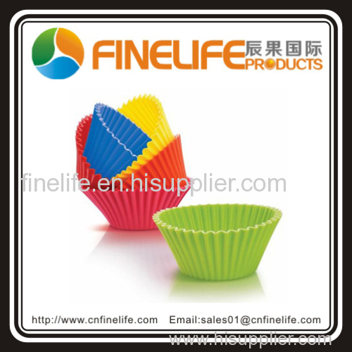 6pcs coloured silicone cake cups silicone baking molds set