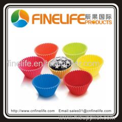Pantry Elements Silicone muffin Baking Cups Set of 6 vibrant color in storage baking molds