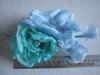 Blue Green Headpieces Wedding Craft Silk Flower Heads For Hat / Fascinator / Bag