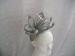 Silver Grey Ladies Fascinator Hats Knotted Stripe Sinamay Flower For Horse Racing