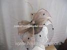 Beige Sinamay Bow Ladies Fascinator Hats Veiling Trim For Wedding