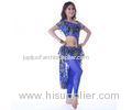 Elastic Lace Snug Fabric Belly Dance Performance Costumes with Floral Print S / M / L