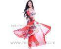 Sporting style Adult Dark Red Belly Dance Performance Costumes Apparel for Autunm / Winter