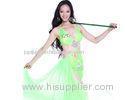 Green Lady Egyptian Belly Dance Costumes for Performance with Glossy Beads / Diamonds