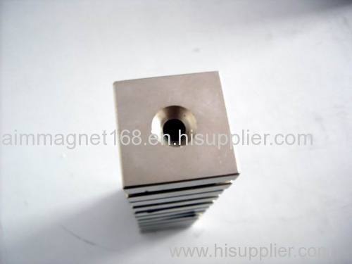 Strong ndfeb magnet block with screw hole