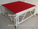 Red Plywood Movable Stage Platform Simple Stage , Corrosion Resistance