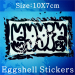 Custom Outdoor Eggshell Sticker Arts Graffiti Black Ink With Own Design Printing