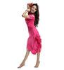V Neck Net Rose Red Belly Dance Costumes / wear for Practice With Belly Cover
