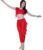 Red Belly Dance Practice / Performance Costumes With Pretty Ruffles 32 - 36 cm