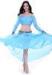 Transparent Multi Layer Blue Belly Dancer Costume For Practice , Waist Size 70 cm