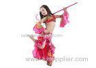 Fashion Kids Belly Dance Costumes For Performance / Practice In Rose Red Color