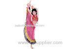 Chiffon Sequins Kids Belly Dance Costumes With Coin Decoration Skirt In Pink