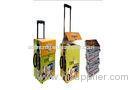 Colorful Paper Cardboard Trolley Case 2 Pulleys For Books Display