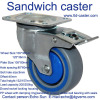 Storage cage swivel top plate locking sandwich casters