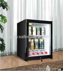 30 litre Glass door silent hotel minibar and fridge for hotel bedroom