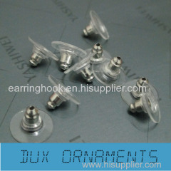 1000PCS/10USD Earring Clutch with Clear Plastic Disc Earring Back earring findings Black Gun plated Earring