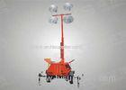 4 * 1000w MH / HPS Bulbs Trailer Mounted Light Towers Of 6m High Mast