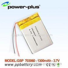 High capacity lithium polymer battery 703060 1300mAh 3.7v