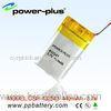 432543 Li-polymer battery for GPS application 3.7V /440mAh
