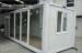 Prefab movable assembled glass prefab homes / steel modular store with glass curtain