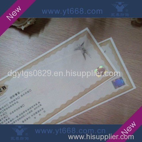 positioning hot stamping ticket