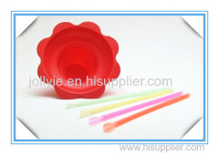 colorful drinking straw with spoon