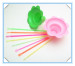 disposable colorful spoon straw matching shave ice cups