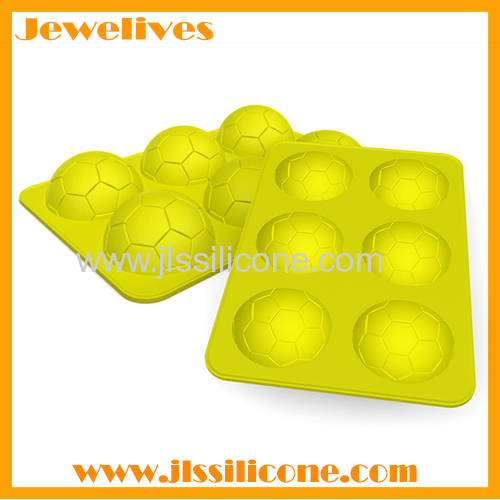 6 cavities football shape silicone ice mold