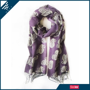 purple jacquard mouse thick winter acrylic scarf * HEFT scarves and shawls