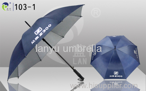 Promotional Straight Umbrellas Auto Open Waterproof High Density Silver-coated Fabric Factory