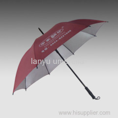 Promotional Straight Umbrellas Auto Open Waterproof High Density Silver-coated Fabric Factory